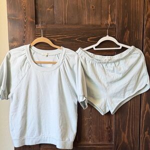 Z Supply Mint Blue Green French Terry Lounge Set